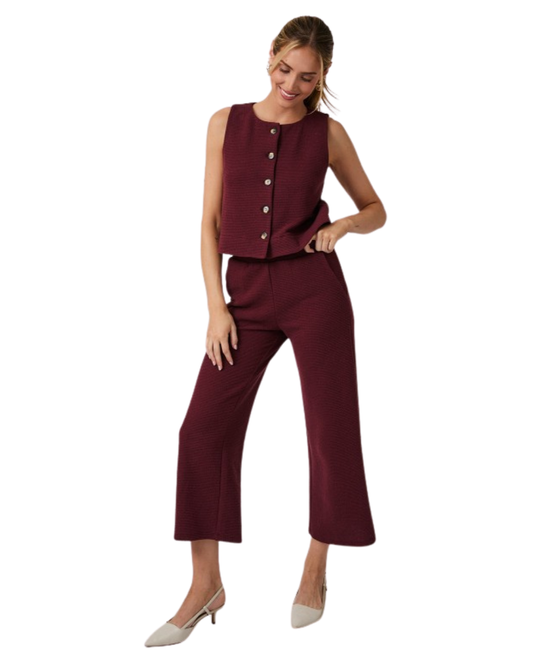 Set Moderno Chaleco y pantalón vino
