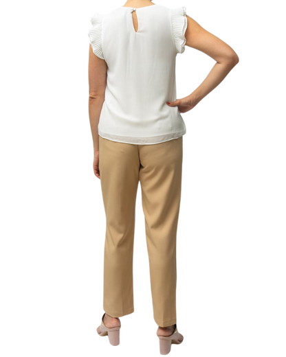 Blusa seda suave con detalles de volantes