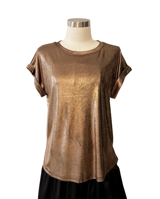 Blusa cobre metalizada