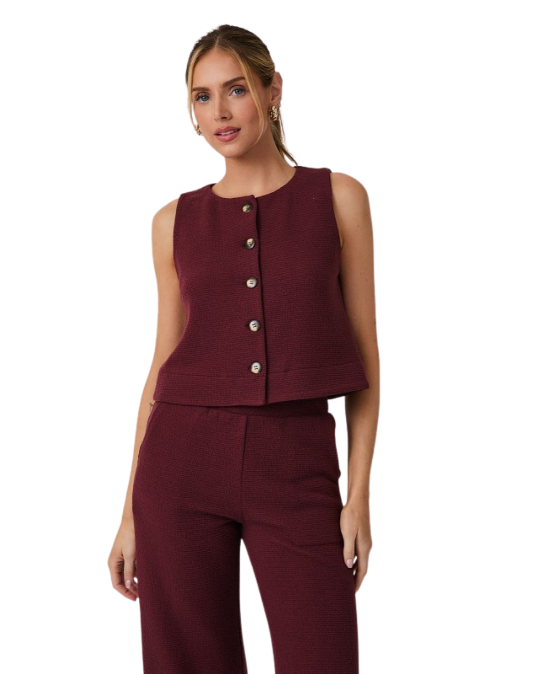 Set Moderno Chaleco y pantalón vino