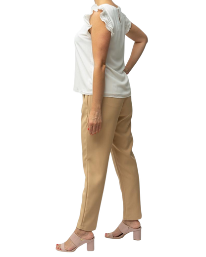 Blusa seda suave con detalles de volantes