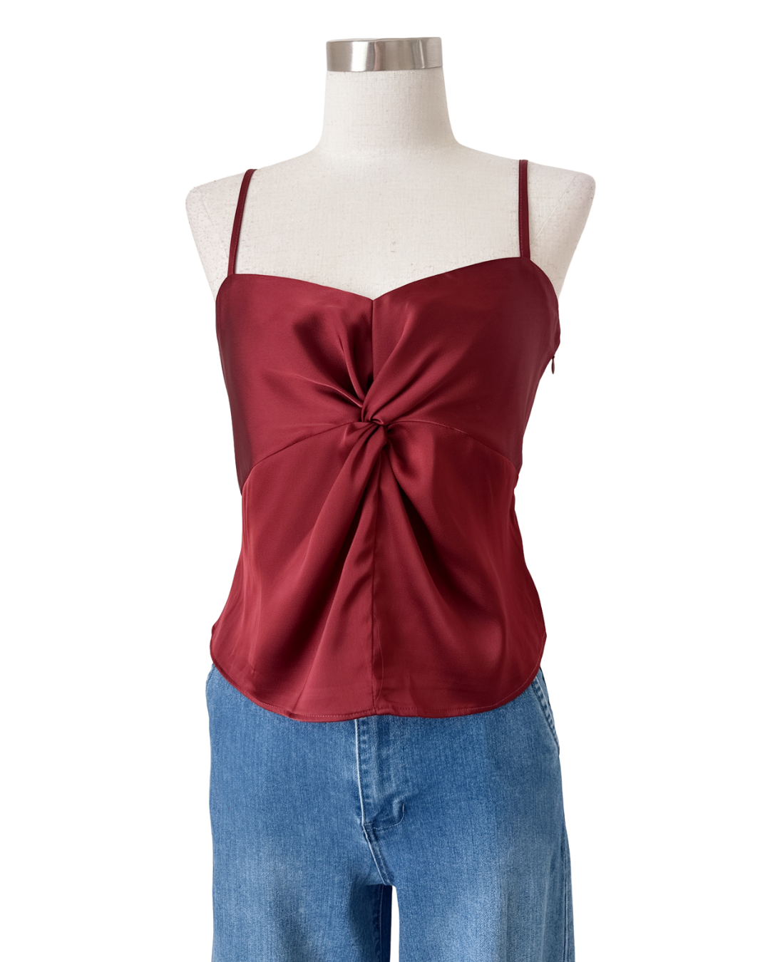 Blusa con nudo y escote corazón