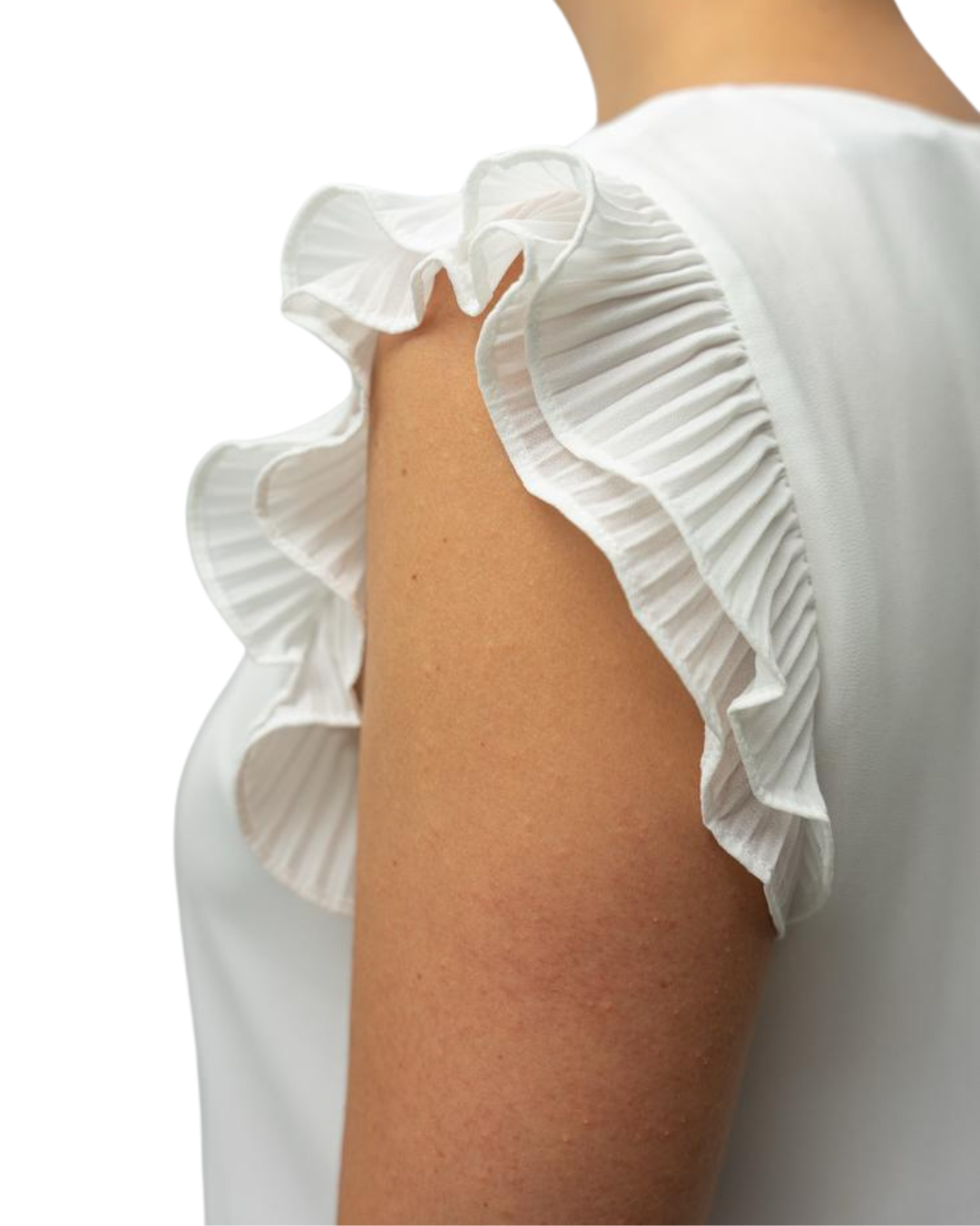 Blusa seda suave con detalles de volantes