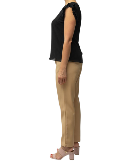 Blusa seda suave con detalles de volantes