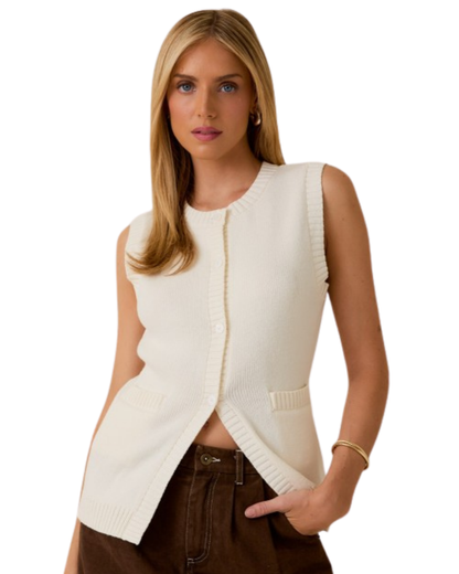 Chaleco algodón con botones