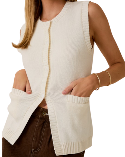 Chaleco algodón con botones