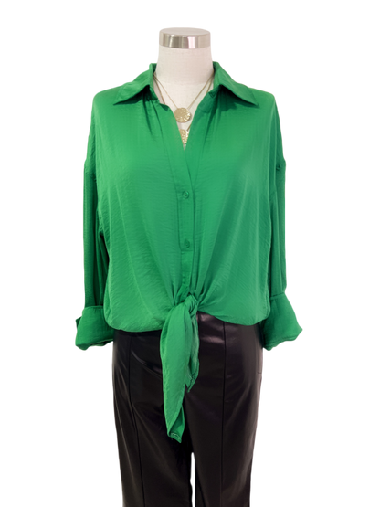 Blusa seda manga larga