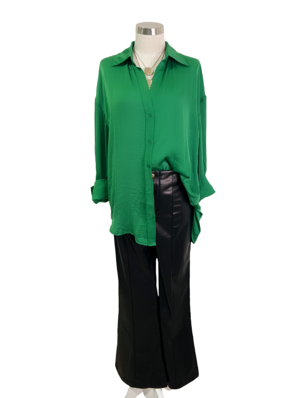 Blusa seda manga larga