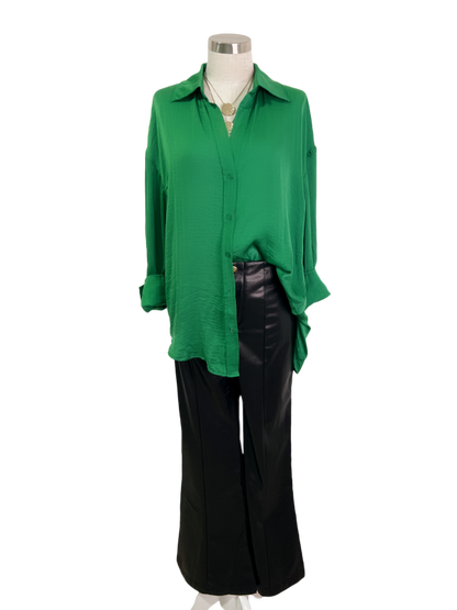 Blusa seda manga larga