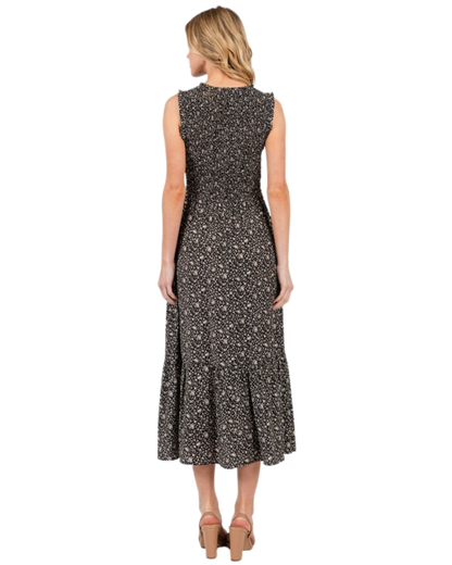 Vestido con smock corte A estampado floral