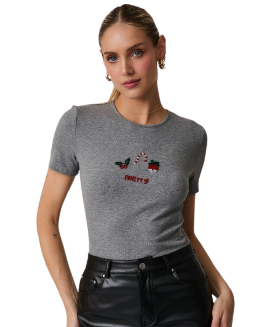 Blusa con detalle navideño