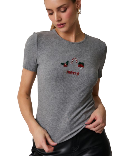 Blusa con detalle navideño