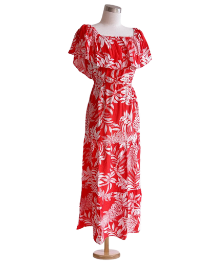 Vestido strapple largo estampado floral