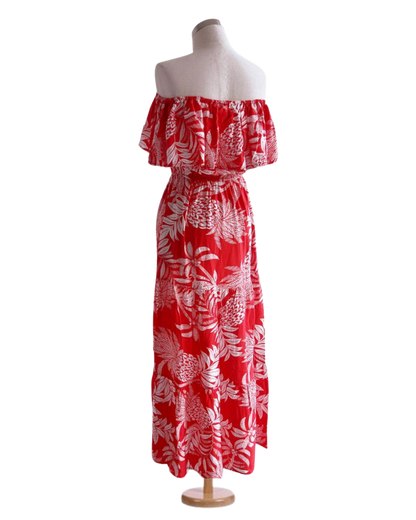Vestido strapple largo estampado floral