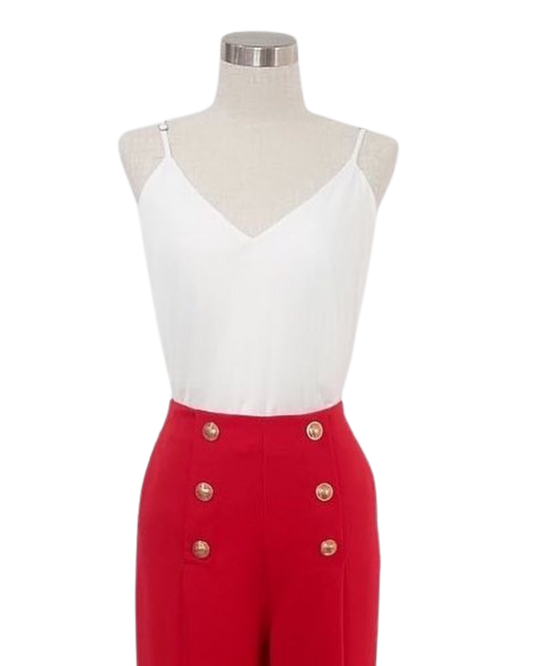 Blusa asedada con ajuste en tirante