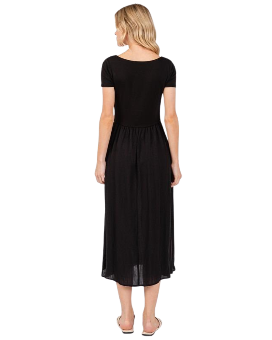Vestido casual midi con bolsillos