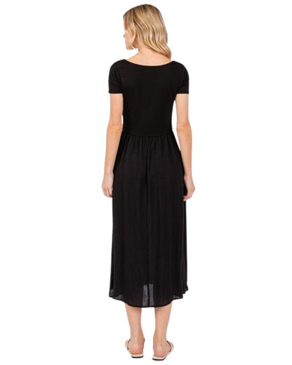 Vestido casual midi con bolsillos