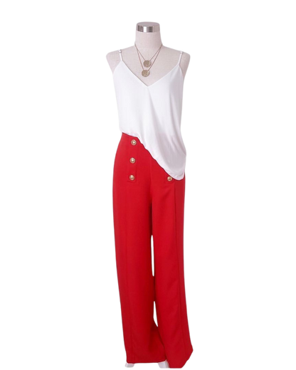 Blusa asedada con ajuste en tirante