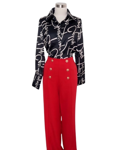 Blusa estampada tela asedada con detalle en manga