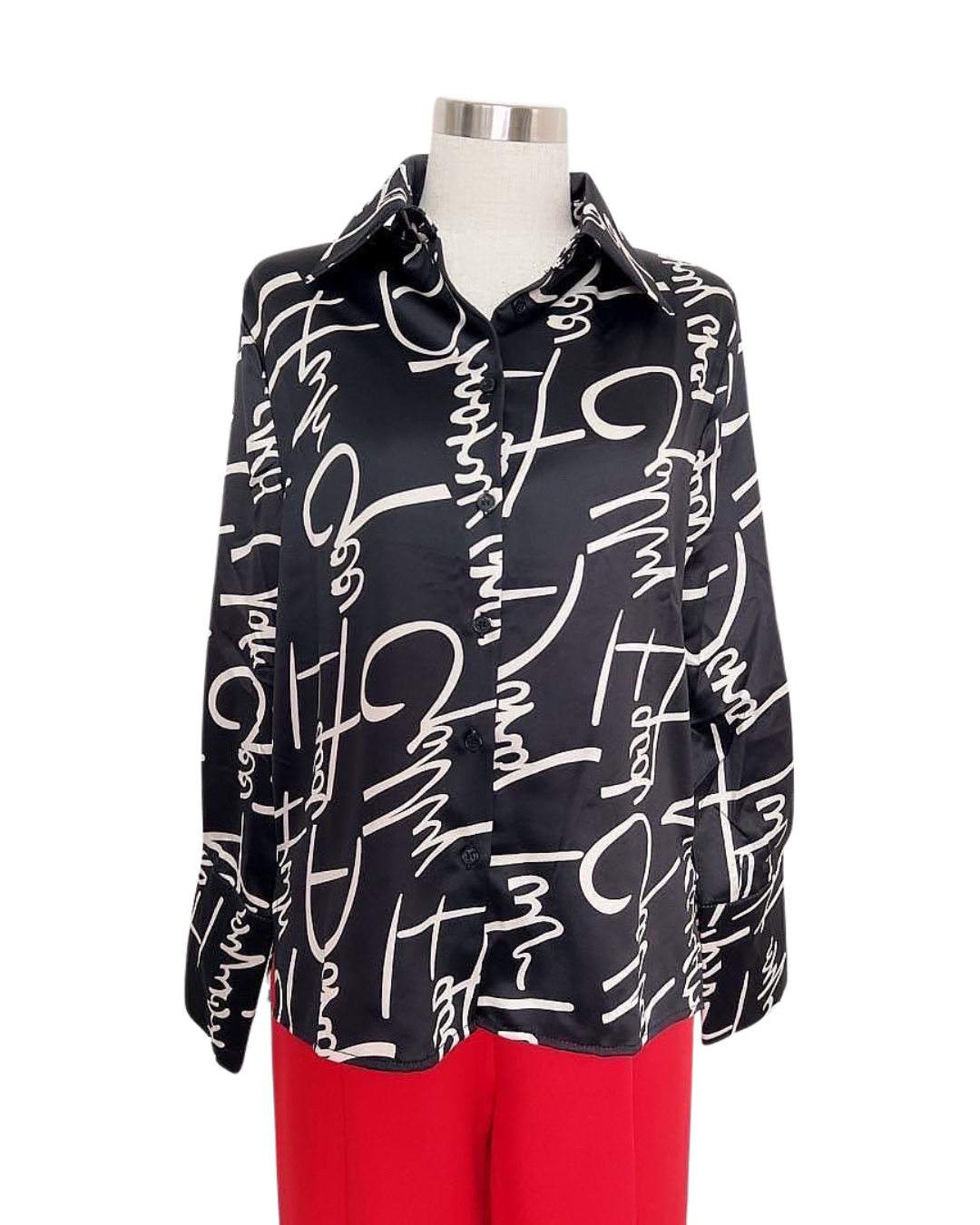 Blusa estampada tela asedada con detalle en manga