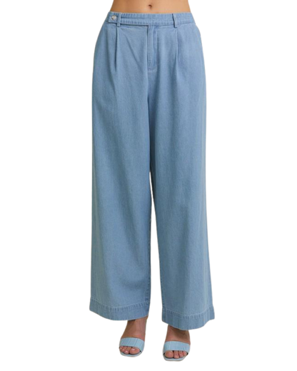 Jeans algodón con botón frontal
