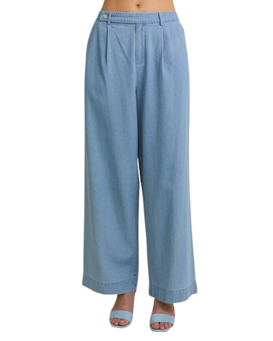 Jeans algodón con botón frontal