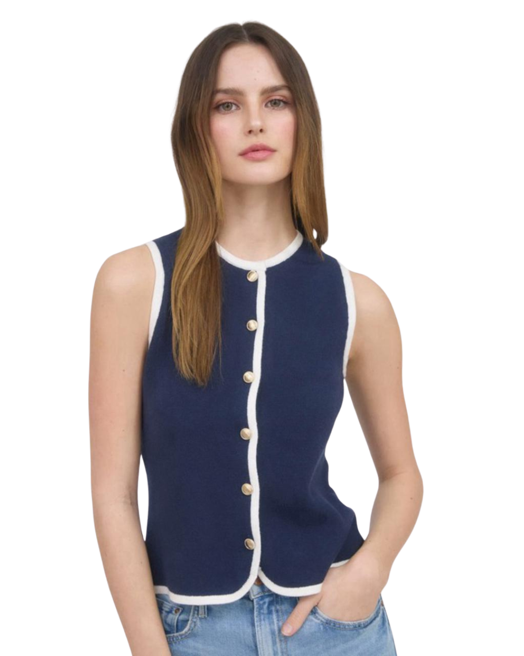 Blusa tipo chaleco con botones