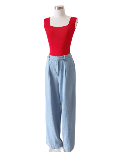 Blusa romántico cuello cuadrado