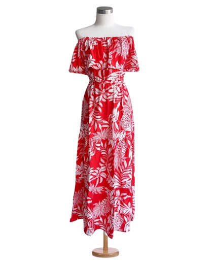 Vestido strapple largo estampado floral
